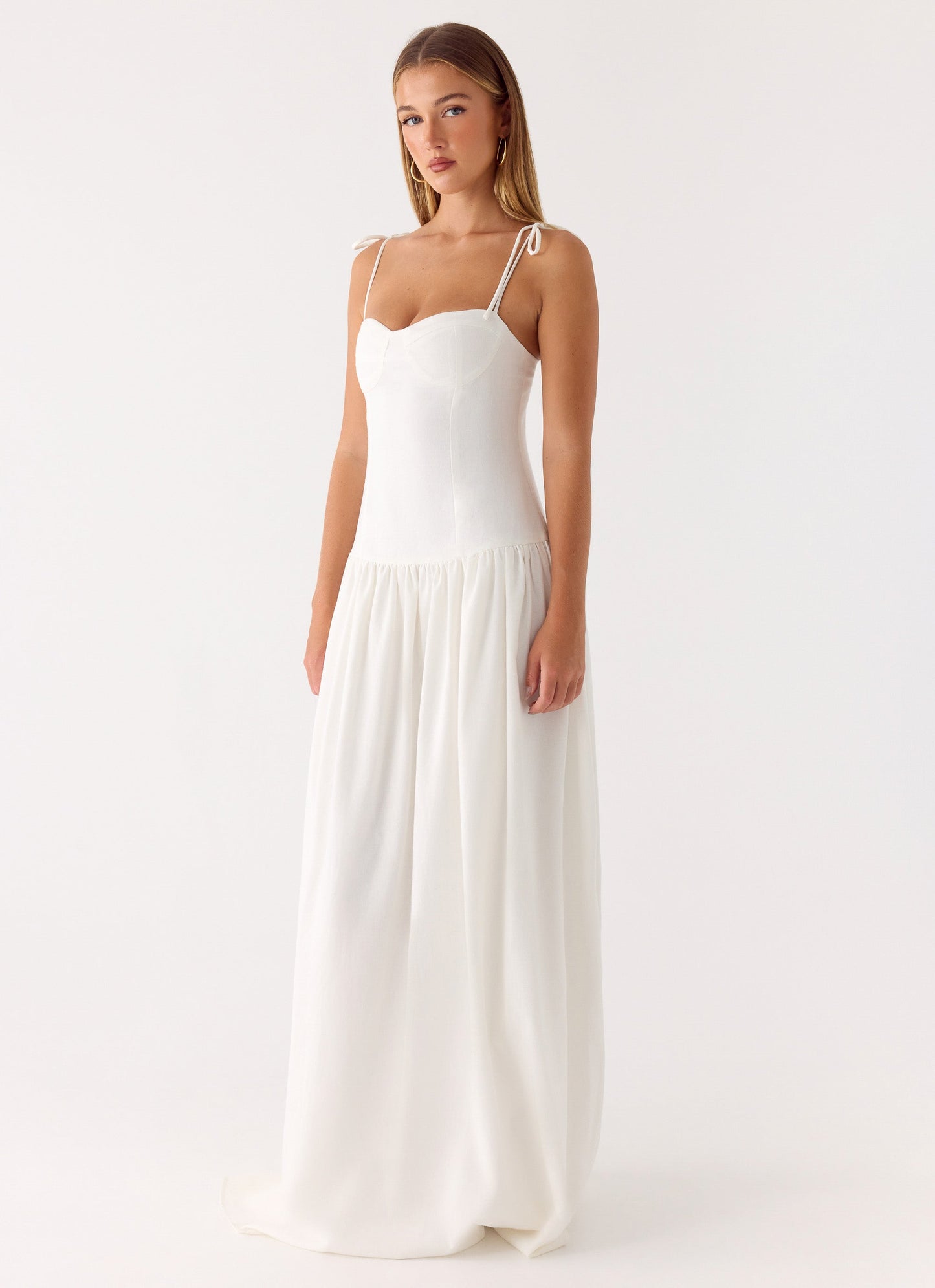 Giovanna Linen Maxi Dress - White