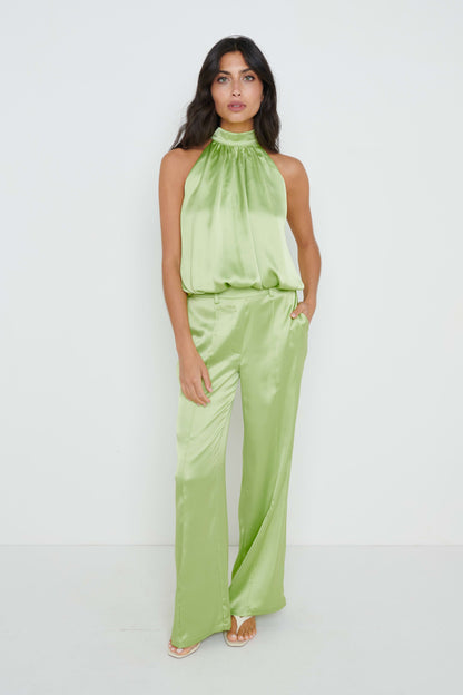Hailee Bubble Hem Blouse - Green
