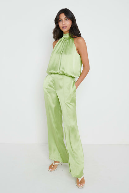 Hailee Bubble Hem Blouse - Green