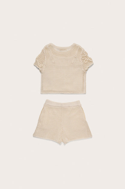 KIDS ILEANA TOP & BOTTOM SET - OFF WHITE