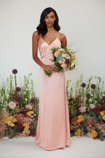 Ines Recycled Maxi Bridesmaids Dress - Matte True Blush