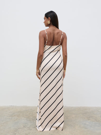 Jodina Maxi Dress - Asymmetric Stripe