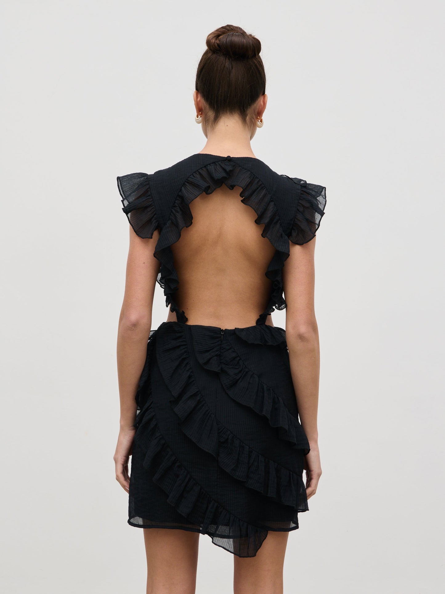 Joss Ruffle Mini Dress - Black