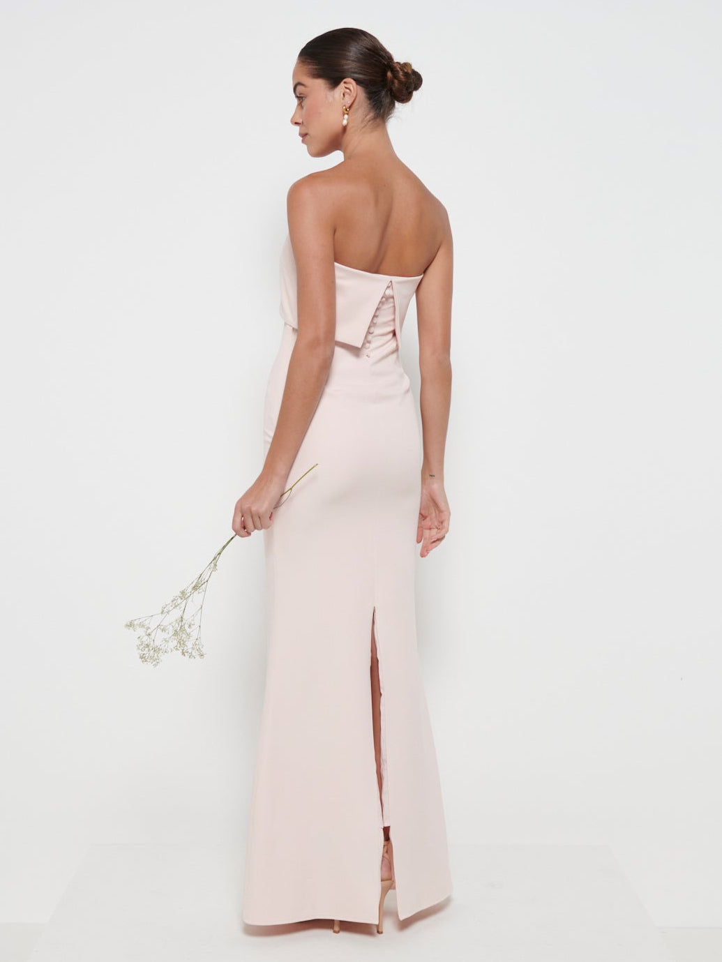 Julia Crepe Maxi Bridesmaid Dress - Blush