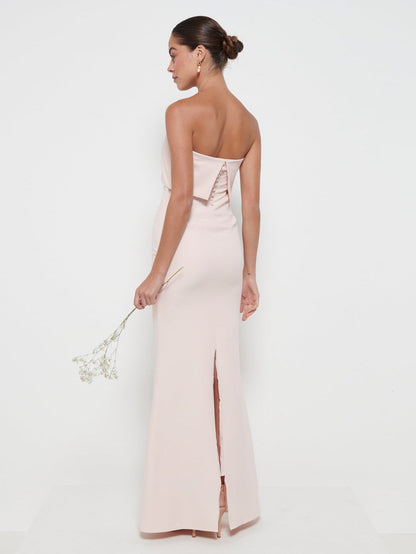 Julia Crepe Maxi Bridesmaid Dress - Blush