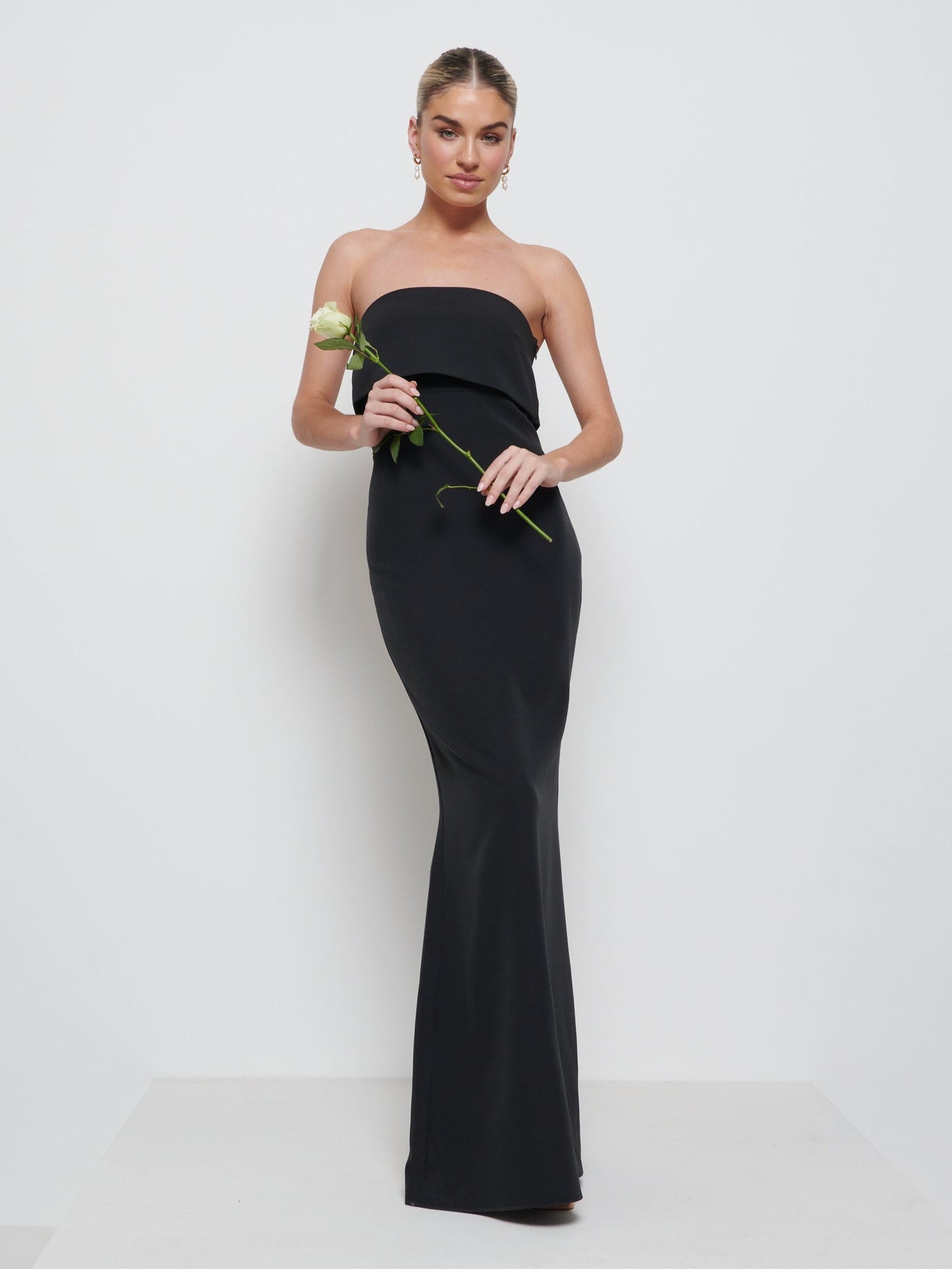 Julia Crepe Maxi Bridesmaid Dress - Black