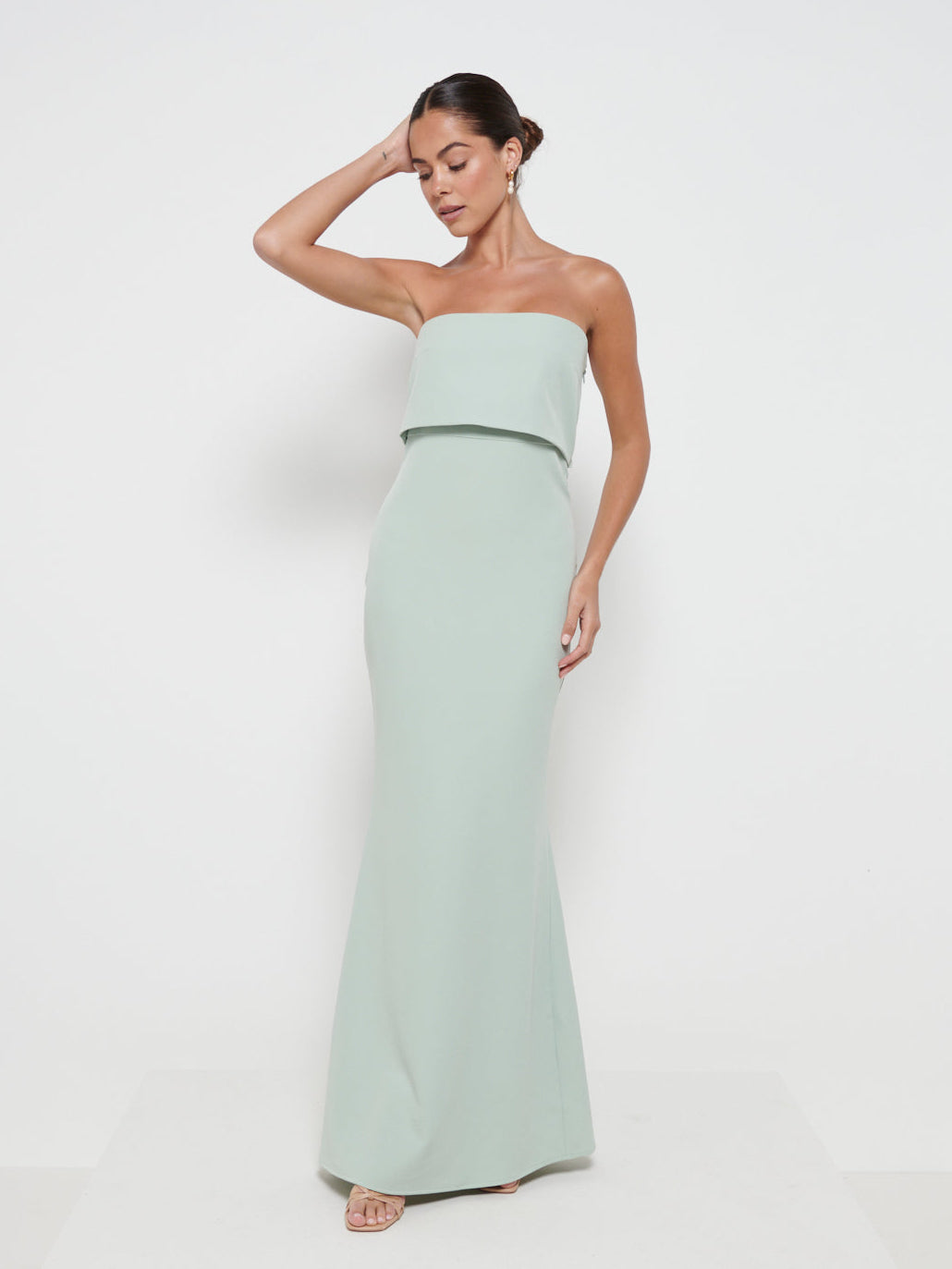 Julia Crepe Maxi Bridesmaid Dress - Sage