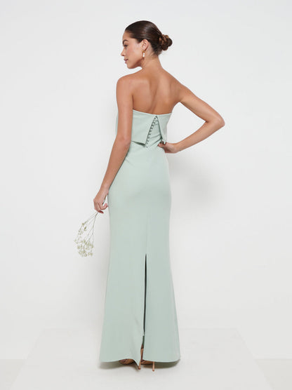 Julia Crepe Maxi Bridesmaid Dress - Sage