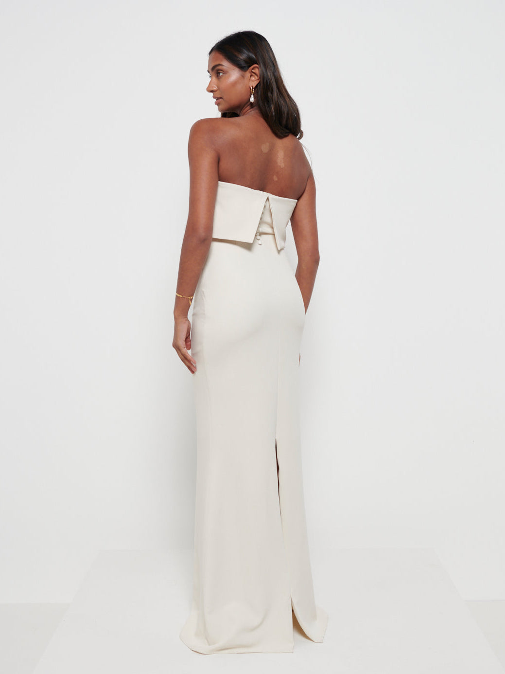 Julia Crepe Maxi Bridesmaid Dress - Champagne