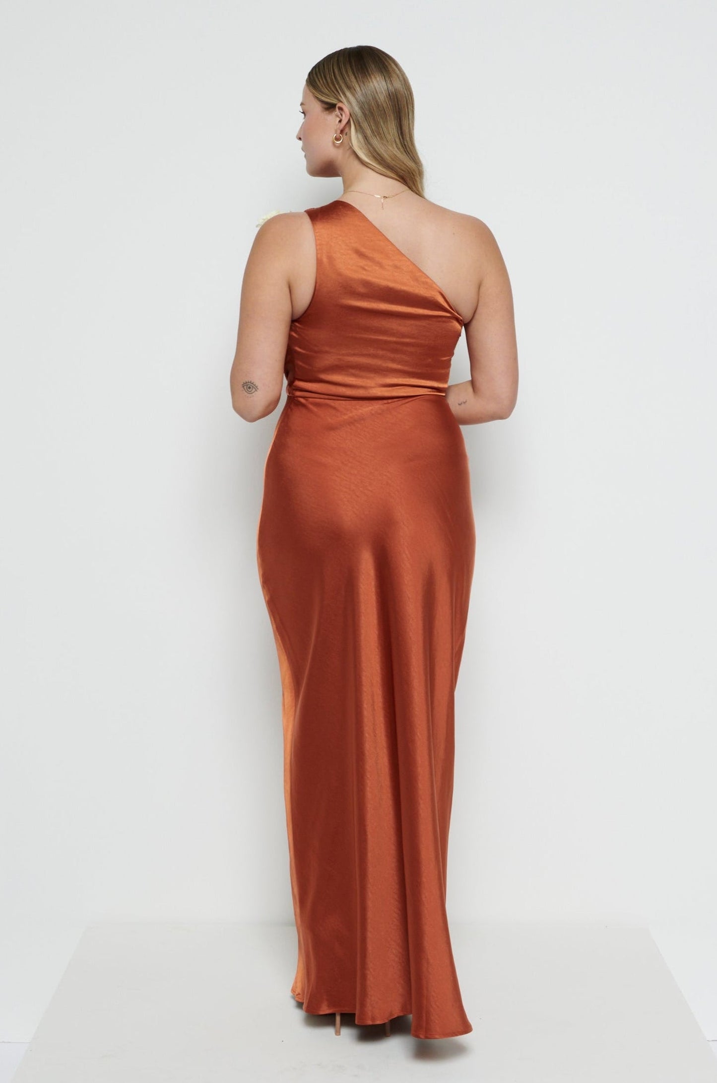 Juliet Ruched Maxi Bridesmaid Dress - Copper