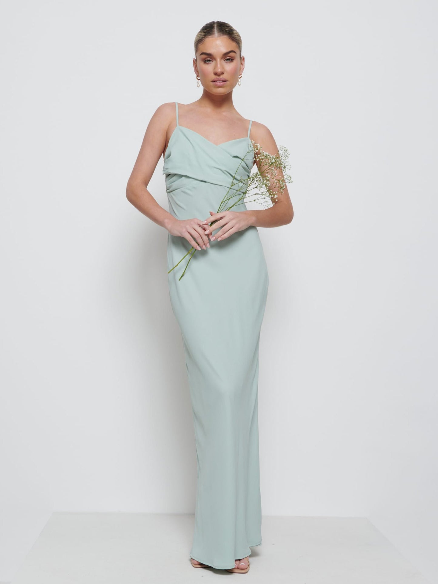 Kehlani Twist Cami Bridesmaid Dress - Sage