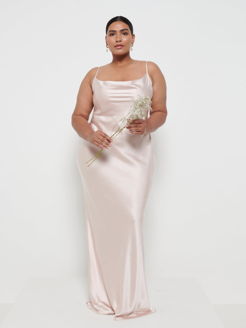 Keisha Maxi Bridesmaid Dress Curve - Matte True Blush