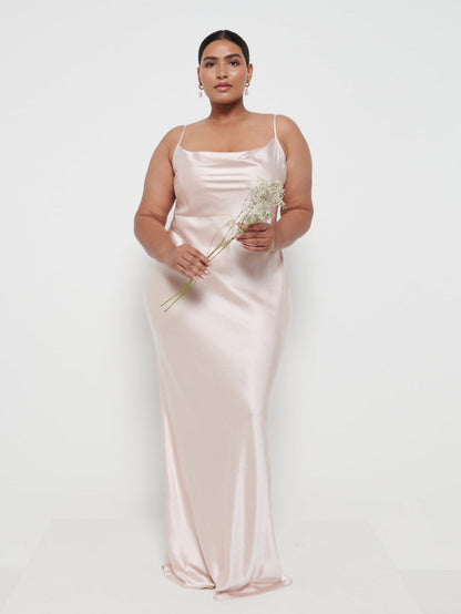 Keisha Maxi Bridesmaid Dress Curve - Matte True Blush