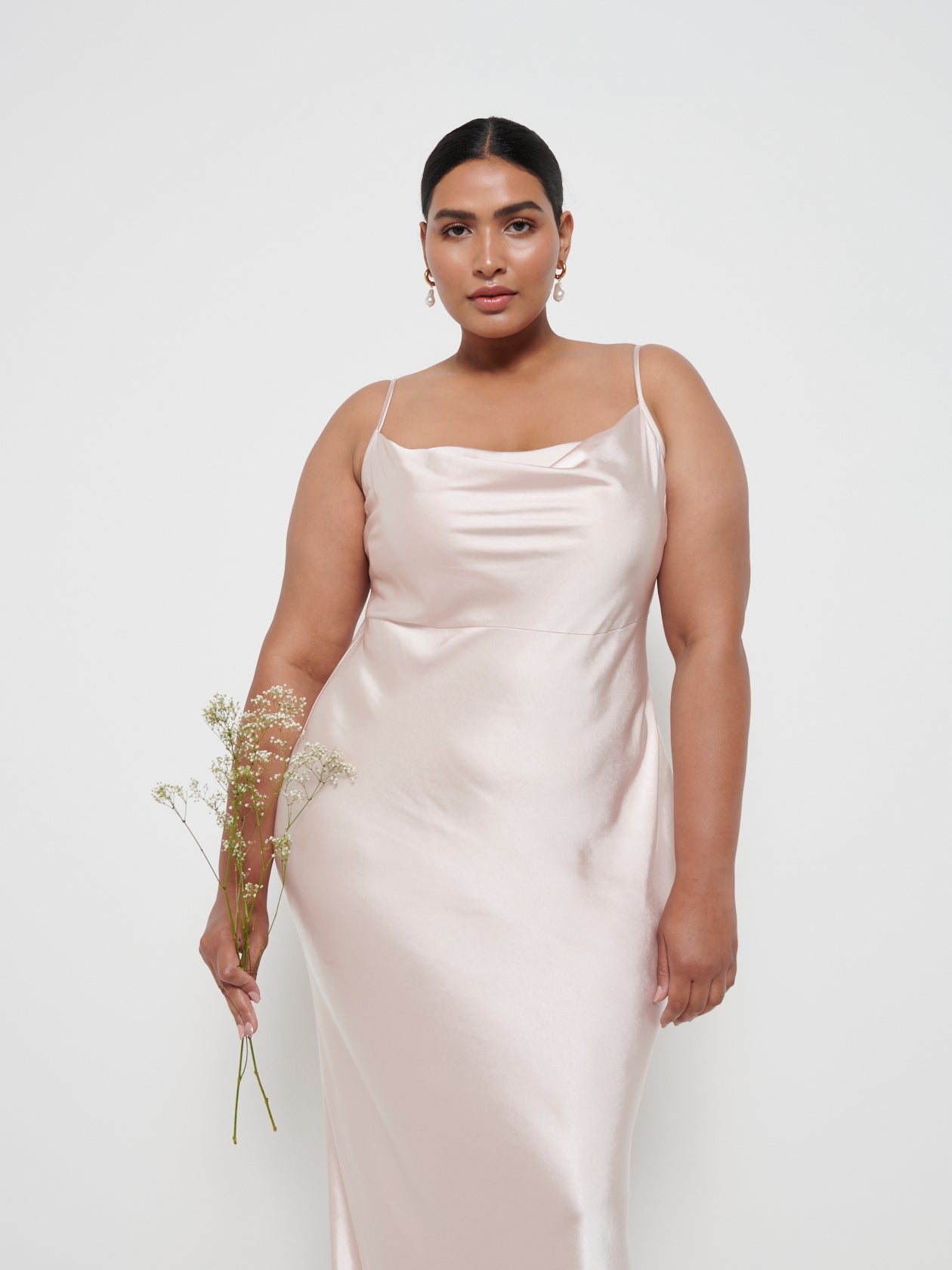 Keisha Maxi Bridesmaid Dress Curve - Matte True Blush