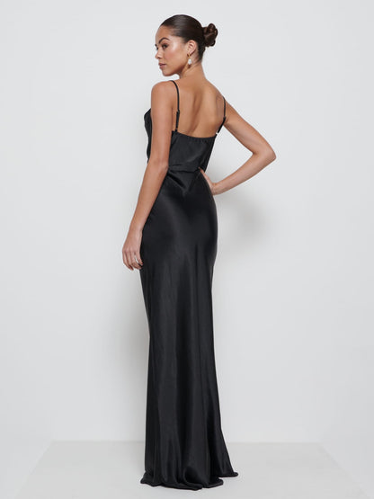 Keisha Maxi Bridesmaid Dress - Matte Black