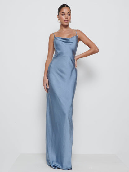 Keisha Maxi Bridesmaid Dress - Dusty Blue
