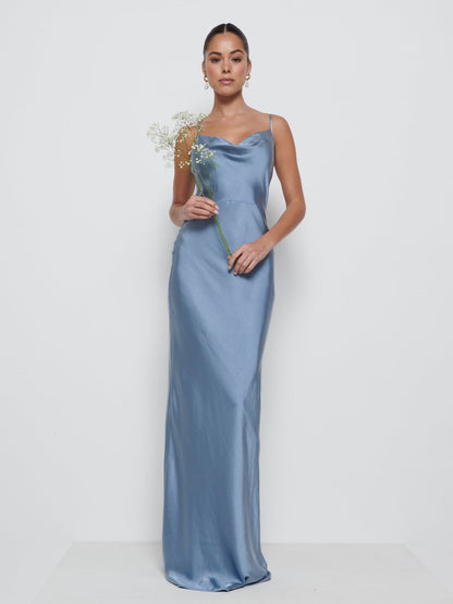 Keisha Maxi Bridesmaid Dress - Dusty Blue
