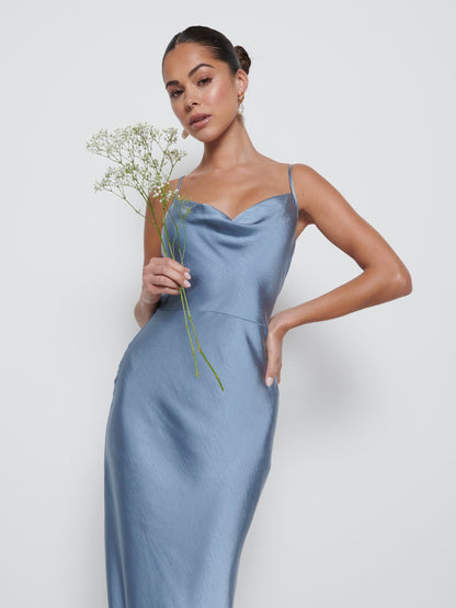 Keisha Maxi Bridesmaid Dress - Dusty Blue