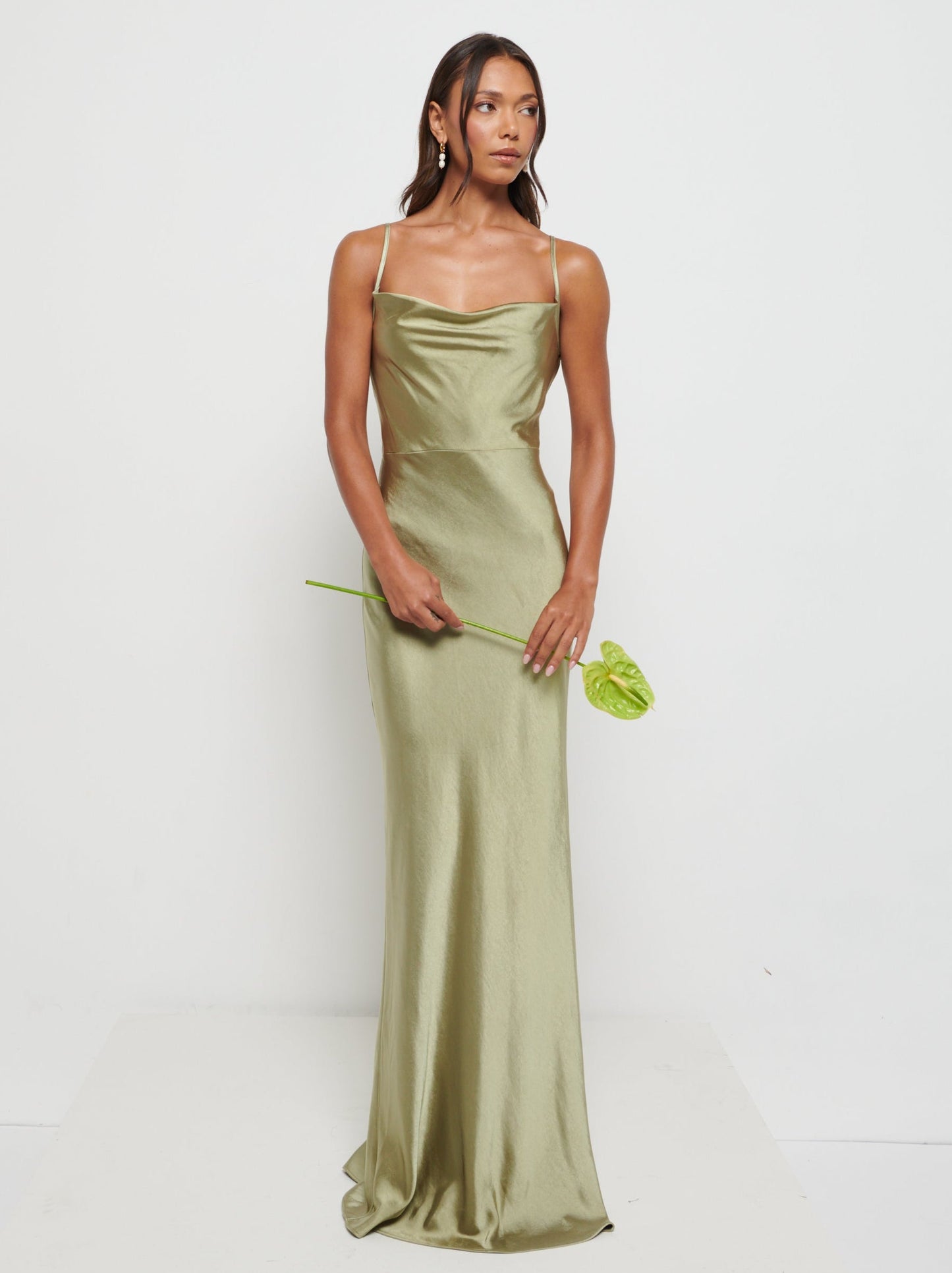 Keisha Maxi Bridesmaid Dress - Matte Olive