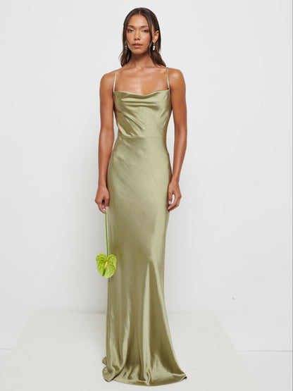 Keisha Maxi Bridesmaid Dress - Matte Olive