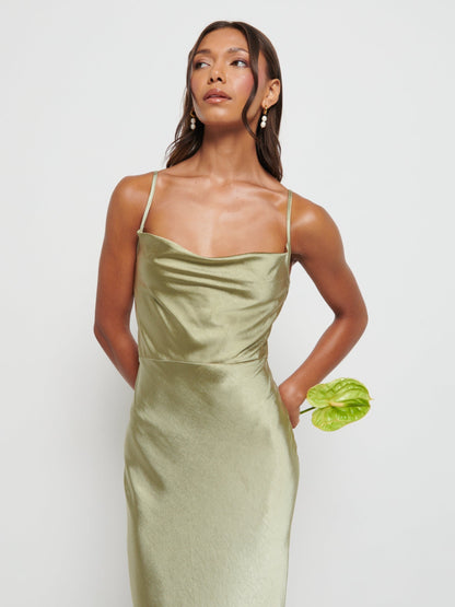Keisha Maxi Bridesmaid Dress - Matte Olive