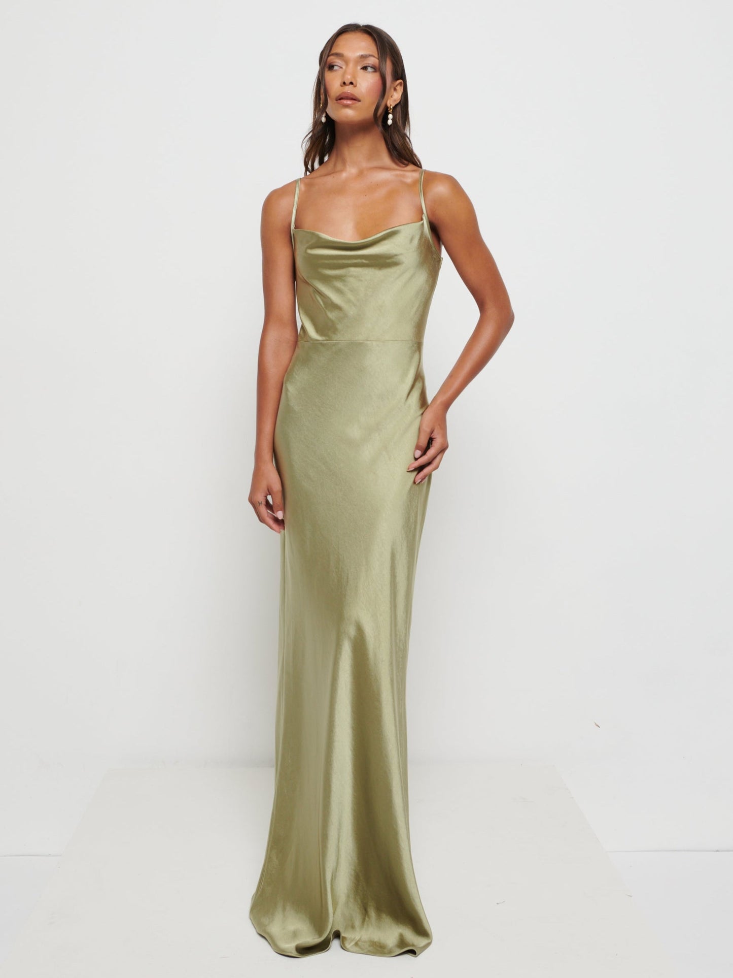 Keisha Maxi Bridesmaid Dress - Matte Olive