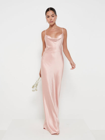 Keisha Maxi Bridesmaid Dress - Matte Blush