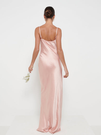 Keisha Maxi Bridesmaid Dress - Matte Blush