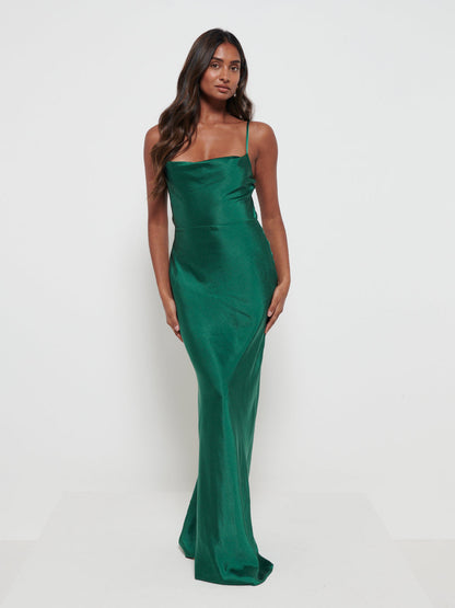 Keisha Maxi Bridesmaid Dress - Matte Emerald