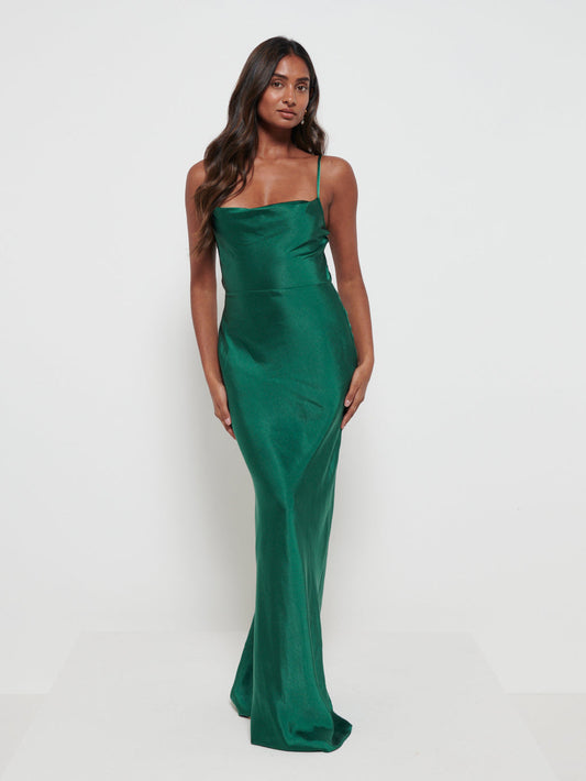 Keisha Maxi Bridesmaid Dress - Matte Emerald