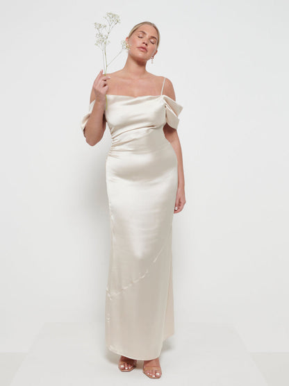 Lucette Recycled Maxi Bridesmaid Dress - Champagne