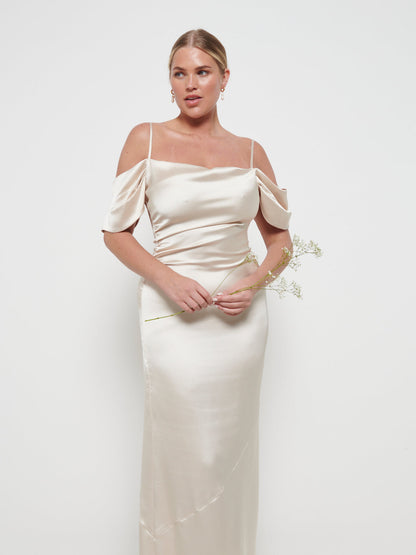 Lucette Recycled Maxi Bridesmaid Dress - Champagne