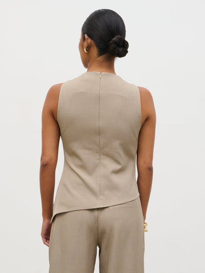 Maeve Ruched Top - Mushroom