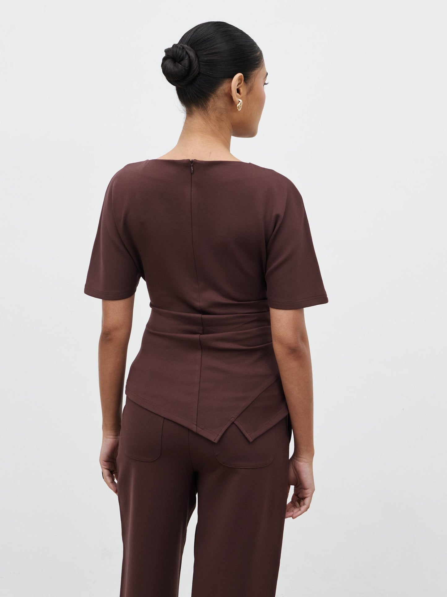 Marni Pleated Jersey Top - Brown