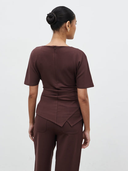 Marni Pleated Jersey Top - Brown