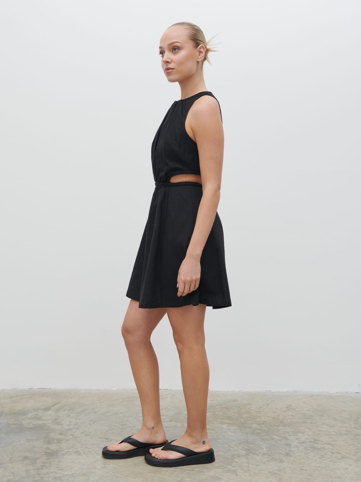 Melody Cut Out Mini Dress - Black