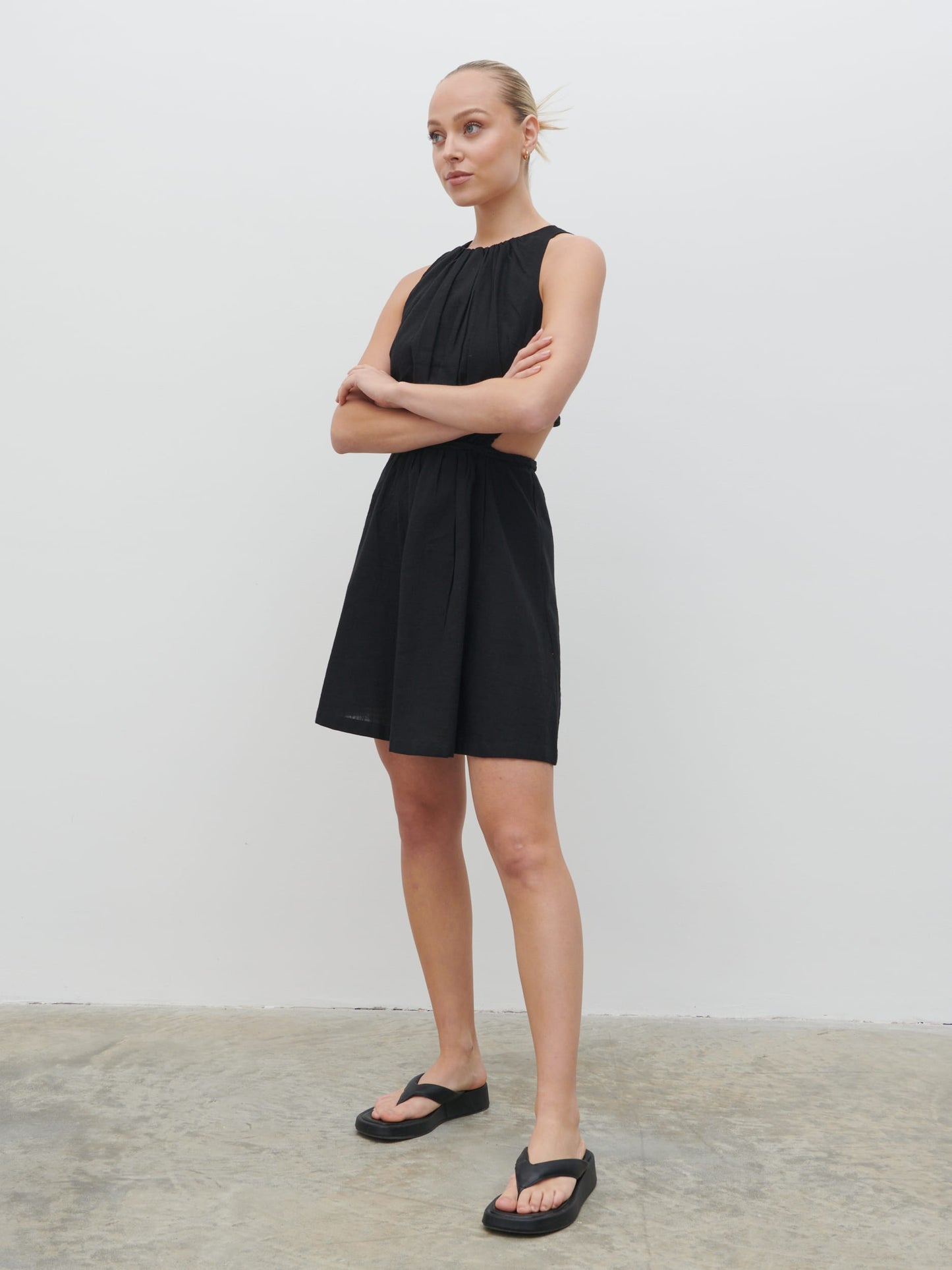 Melody Cut Out Mini Dress - Black