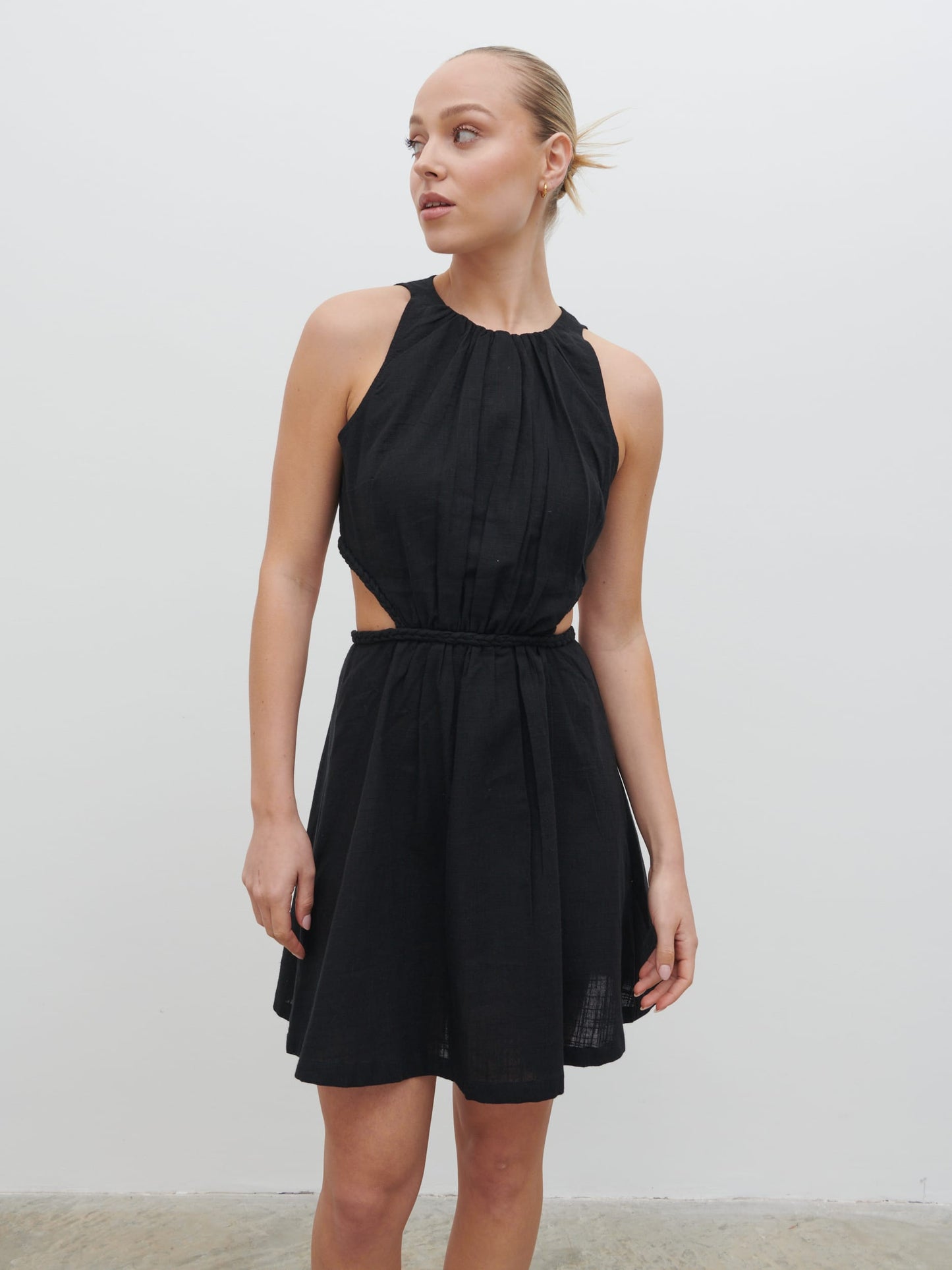 Melody Cut Out Mini Dress - Black