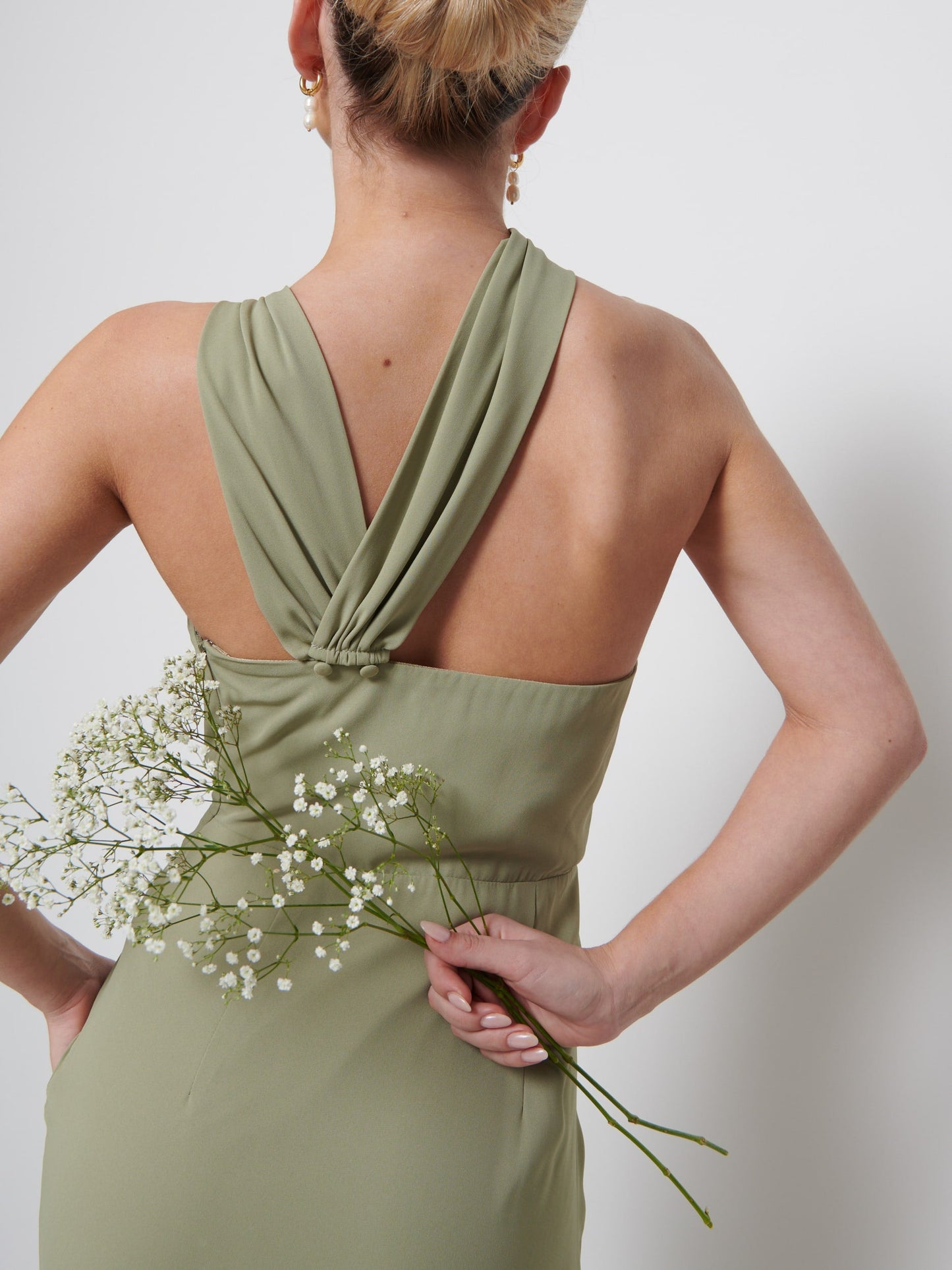 Milly Chiffon Bridesmaid Dress - Olive