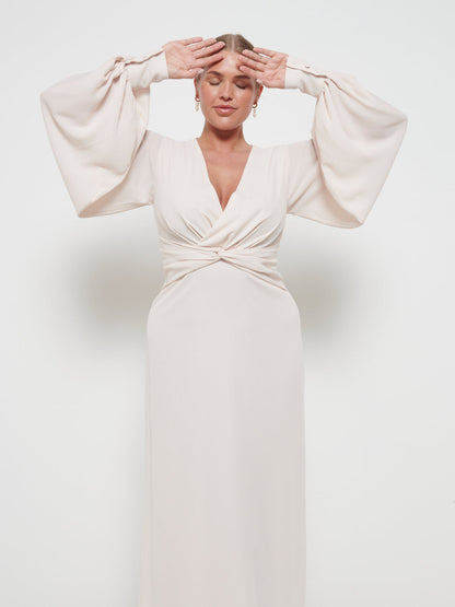 Nellie Knot Maxi Bridesmaid Dress - Champagne