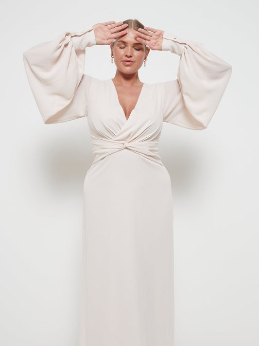 Nellie Knot Maxi Bridesmaid Dress - Champagne