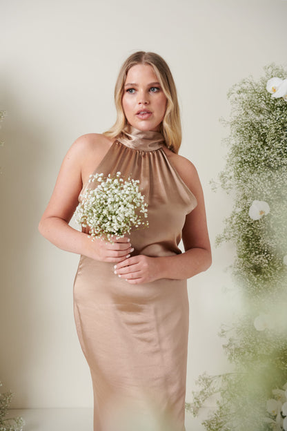 Odelle Maxi Bridesmaid Dress - Matte Mocha