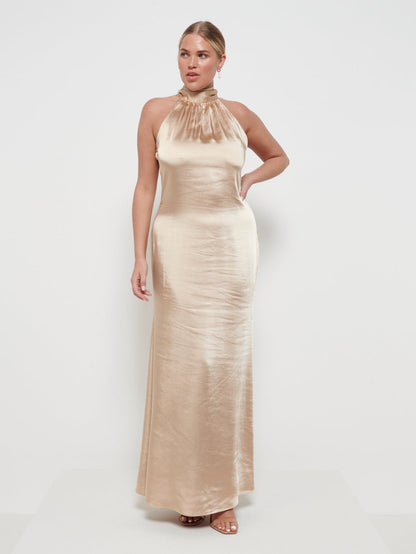 Odelle Maxi Bridesmaid Dress - Matte Bronze