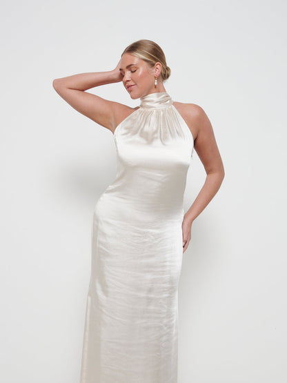 Odelle Maxi Bridesmaid Dress - Matte Champagne