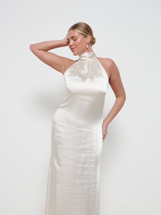 Odelle Maxi Bridesmaid Dress - Matte Champagne
