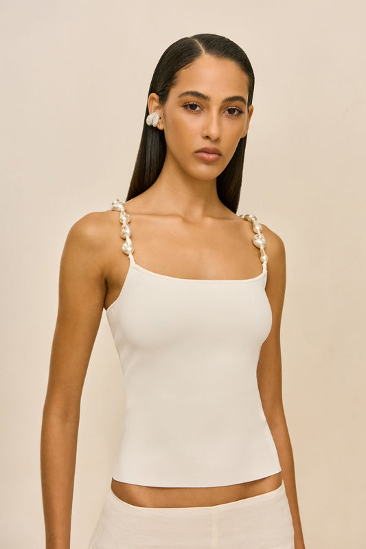PRAIA KNIT TOP - OFF WHITE