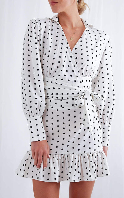 Aiden Wrap Blouse - Polka Dot