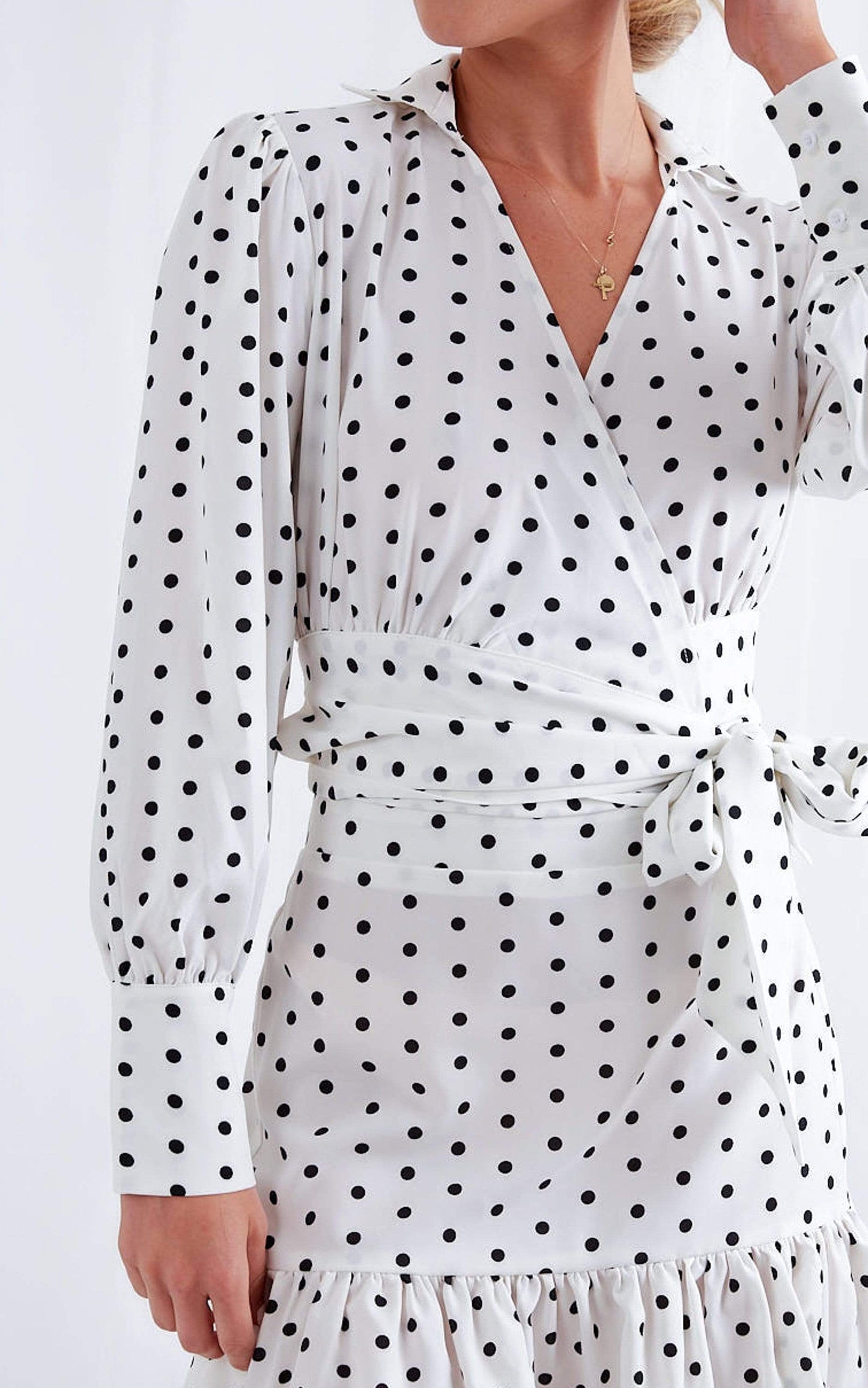 Aiden Wrap Blouse - Polka Dot