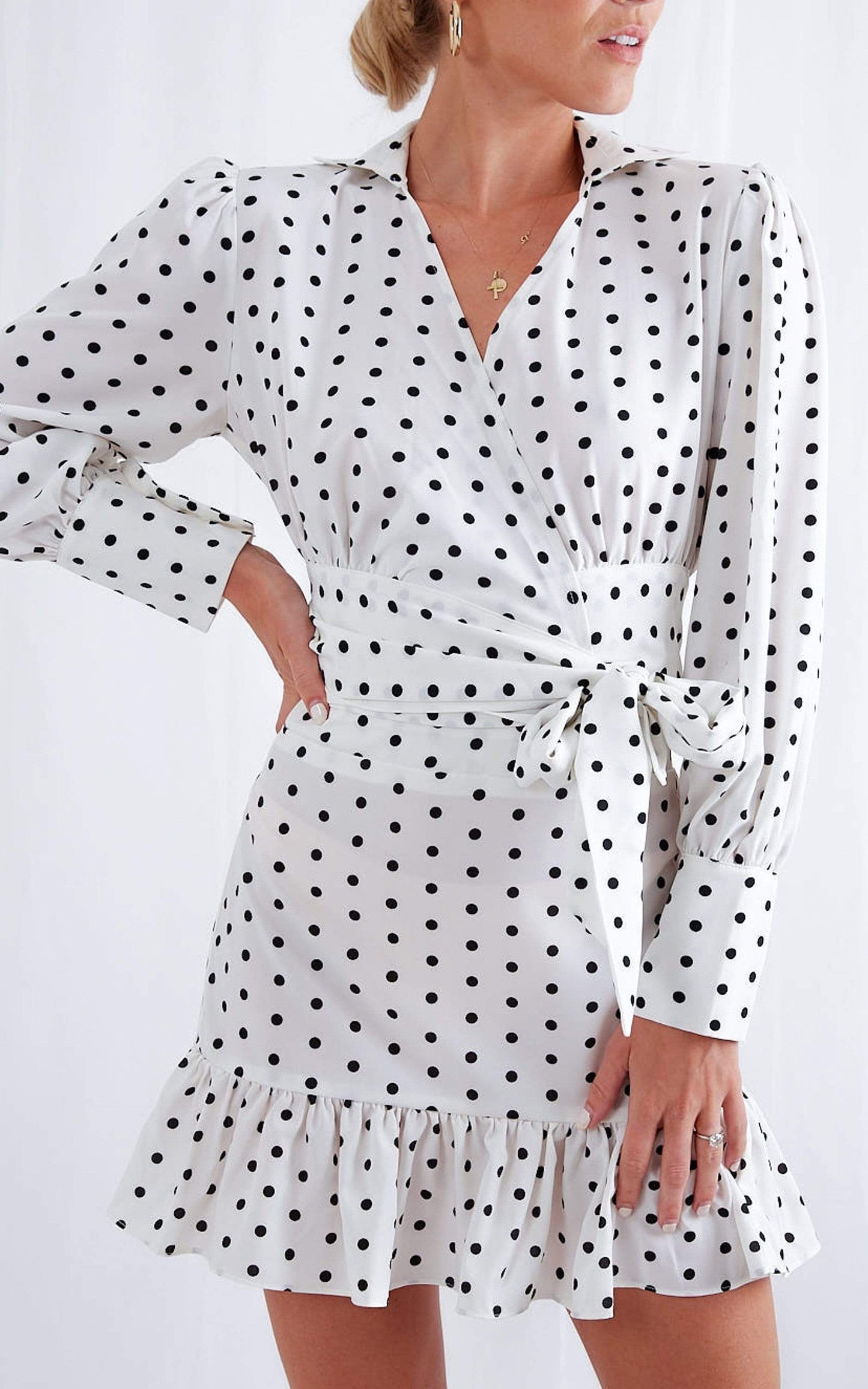 Aiden Wrap Blouse - Polka Dot