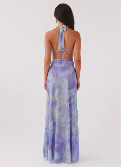Elysia Mesh Maxi Dress - Purple Rain